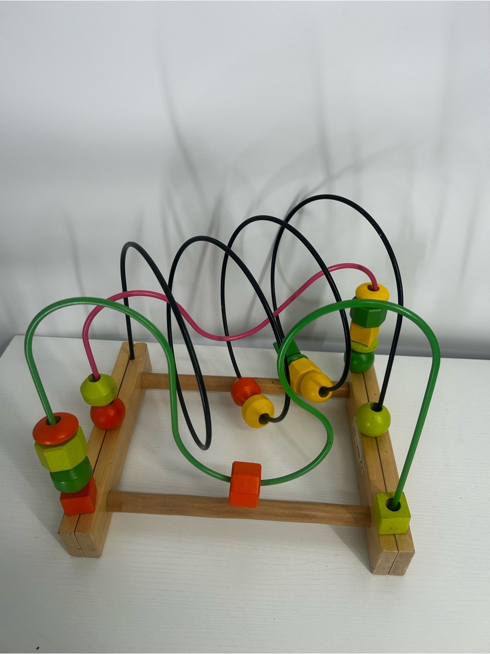 IKEA MULA Bead Rollercoaster featuring Colorful Wooden Beads on Wire Tracks